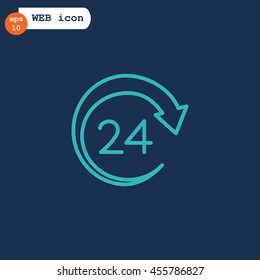  Around the clock icon vector.