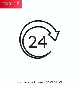  Around the clock icon vector.