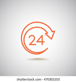  Around the clock icon vector.