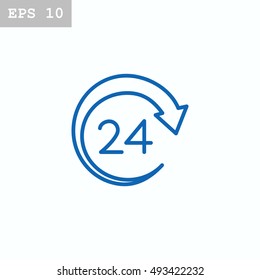  Around the clock icon vector.