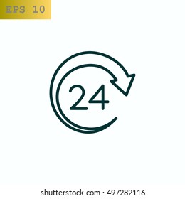  Around the clock icon vector.