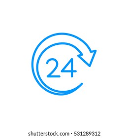  Around the clock icon vector.