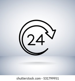  Around the clock icon vector.