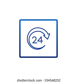  Around the clock icon vector.