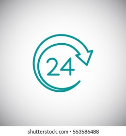  Around the clock icon vector.