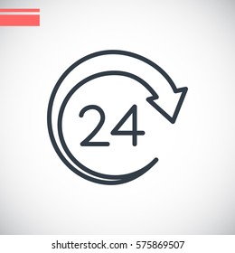  Around the clock icon vector.
