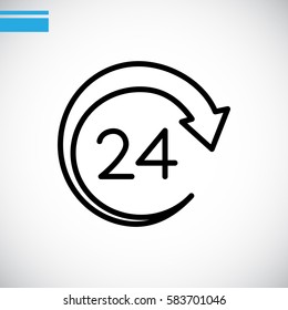  Around the clock icon vector.