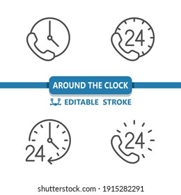 Around The Clock Icons. Professional, pixel perfect icons. EPS 10 format.