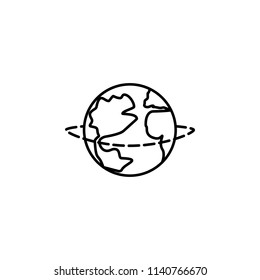 around the Earth dusk style icon. Element of travel icon for mobile concept and web apps. Thin line around the Earth dusk style icon can be used for web and mobile on white background
