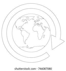 Around the Globe contour icon vector illustration