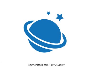 Around the globe icon blue version