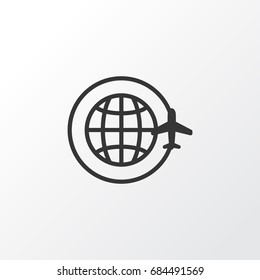 Around Globe Icon Symbol. Premium Quality Isolated World Travel Element In Trendy Style.
