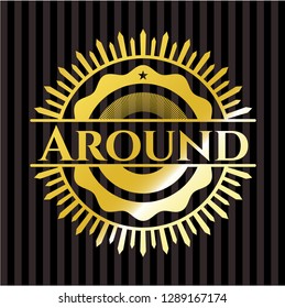 Around gold emblem or badge