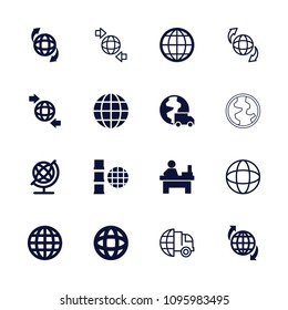 Around icon. collection of 16 around filled and outline icons such as globe, table, qround the globe, internet. editable around icons for web and mobile.