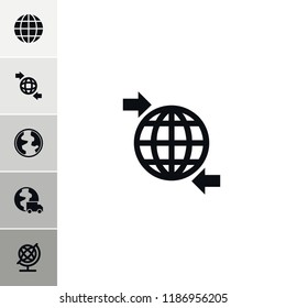Around icon. collection of 6 around filled icons such as globe, qround the globe. editable around icons for web and mobile.
