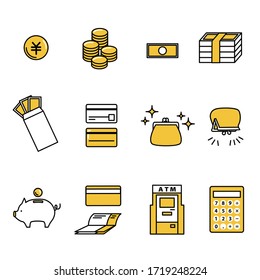 around money icon set vector