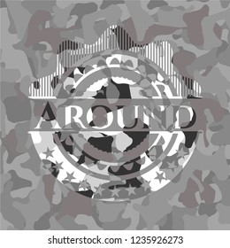 Around on grey camo texture