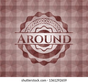 Around red badge with geometric background. Seamless.