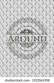 Around silver color badge. Scales pattern. Vector Illustration. Detailed. 