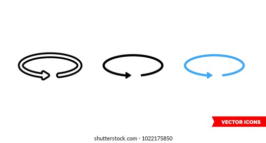Around symbol icon of 3 types: color, black and white, outline. Isolated vector sign symbol.