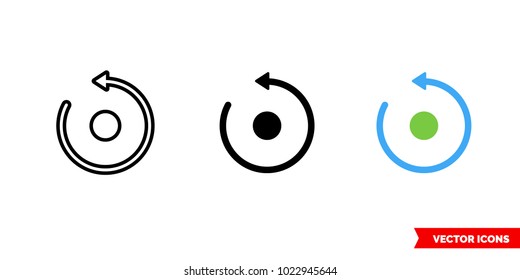 Around symbol icon of 3 types: color, black and white, outline. Isolated vector sign symbol.