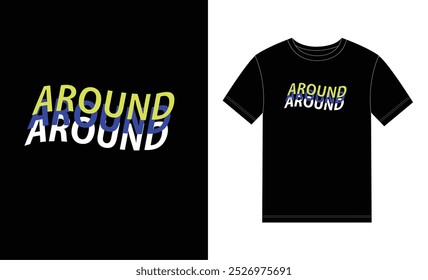 Around vector print t shirt