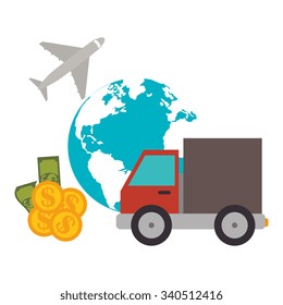 Around the world delivery graphic design, vector illustration eps10