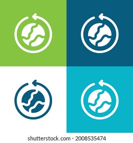 Around The World Flat four color minimal icon set