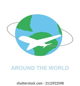 Around The World flat icon. Colored element sign from airport collection. Flat Around The World icon sign for web design, infographics and more.