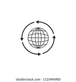 Around world globe icon