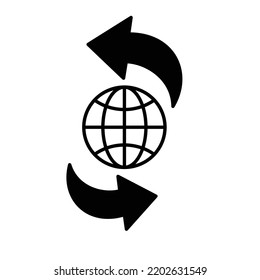 Alrededor del mundo Icono de vector de glifos fácilmente modificado

