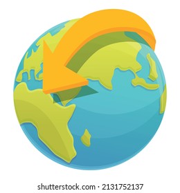 Alrededor del mundo icono vector de dibujos animados. Mapa de viajes. Tierra de globo