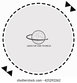 Around the world icon Flat Design. Isolated Illustration.