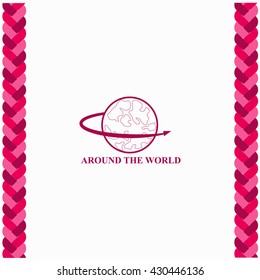 Around the world icon Flat Design. Isolated Illustration.