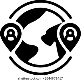 Around The World Icon Glyph Vector Illustration