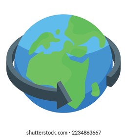 Around the world icon isometric vector. Globe travel. Map airplane