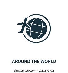 Around The World icon. Line style icon design. UI. Illustration of around the world icon. Pictogram isolated on white. Ready to use in web design, apps, software, print