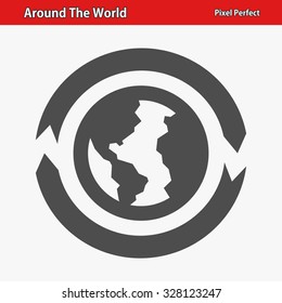 Around The World Icon. Professional, pixel perfect icons optimized for both large and small resolutions. EPS 8 format.