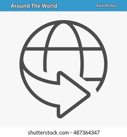 Around The World icon. Professional, pixel perfect icons optimized for both large and small resolutions. EPS 8 format. 12x size for preview.