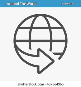 Around The World icon. Professional, pixel perfect icons optimized for both large and small resolutions. EPS 8 format. 12x size for preview.