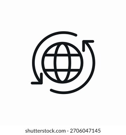 um die Welt Symbol-Zeichen-Vektor