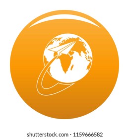Around the world icon. Simple illustration of around the world vector icon for any design orange