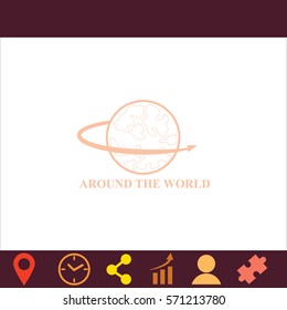 Around the world  icon. Vector design. 