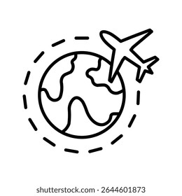  around the world icon white on background