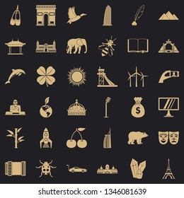 Around the world icons set. Simple style of 36 around the world vector icons for web for any design