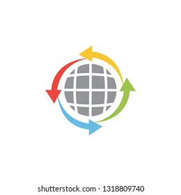 Around the world illustration