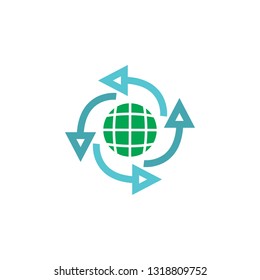 Around the world illustration