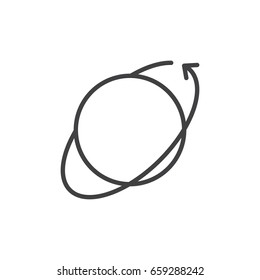 Around the world line icon, outline vector sign, linear style pictogram isolated on white. Symbol, logo illustration. Editable stroke. Pixel perfect