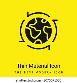 Around The World minimal bright yellow material icon