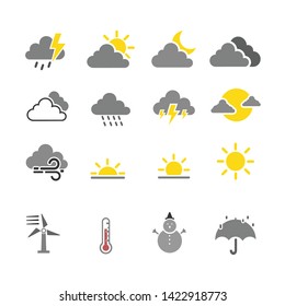 Around the world modern weather icons set.
